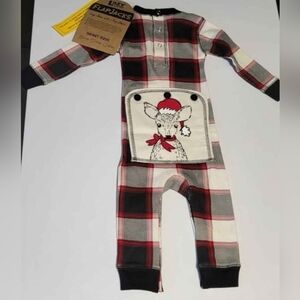 Lazy One Infant Plaid Onesie (Christmas 6 Months)